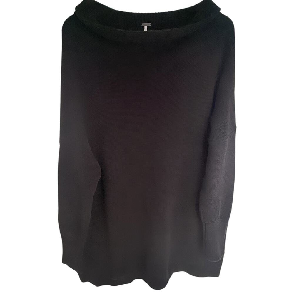 Free People Women's Medium Black Boat Neck Sweater